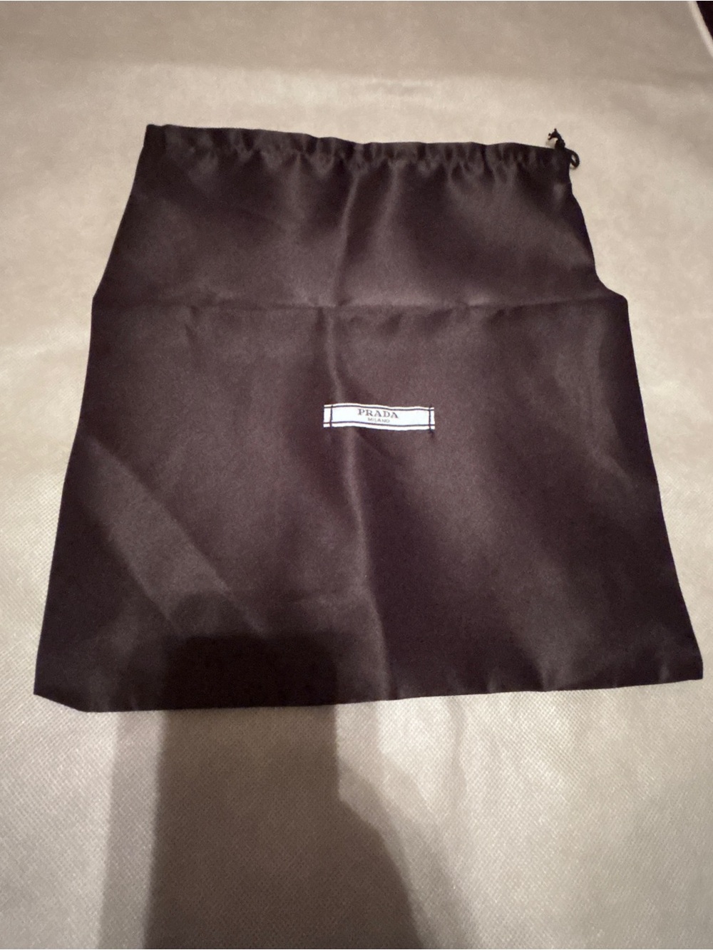 Prada Black Drawstring Dust Bag with Logo Patch